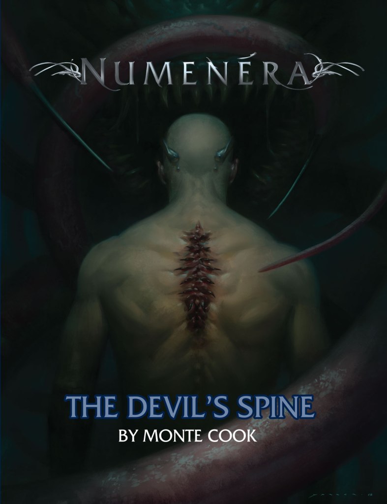 The cover to the Numenera RPG adventure The Devil's Spine