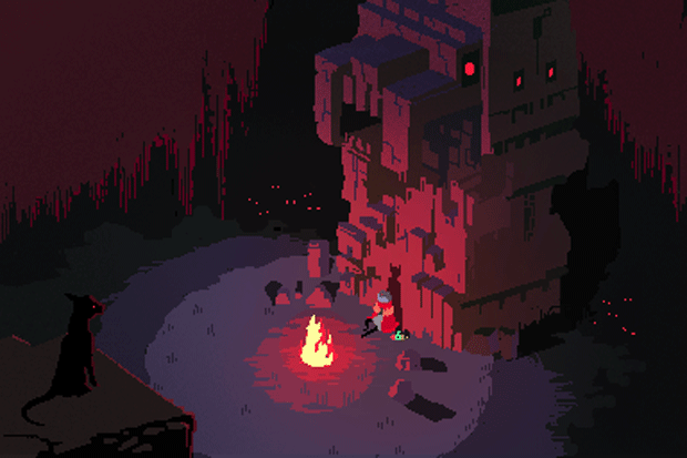 Cut scene from the action RPG game Hyper Light Drifter