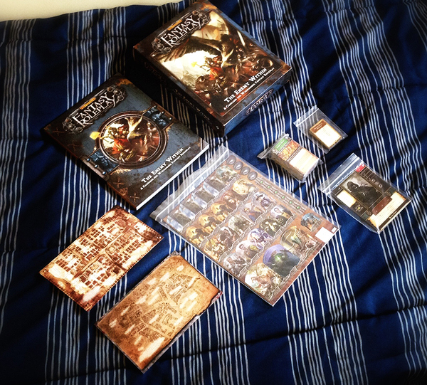 All the contents for the Enemy Within boxed set for Warhammer Fantasy Roleplay by Fantasy Flight Games.