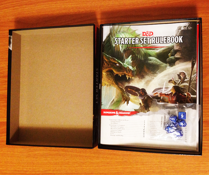 Dungeons and Dragons Starter Set open box.