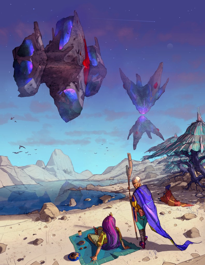 Artwork by Tano Bonfanti depicting Vorlandelyn featured in the upcoming Automatonera anthology.